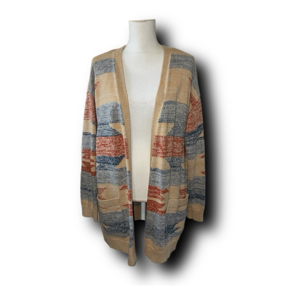 Lucky Brand Southwest-Inspired Open Front Long Line Cardigan Coastal Cowgirl